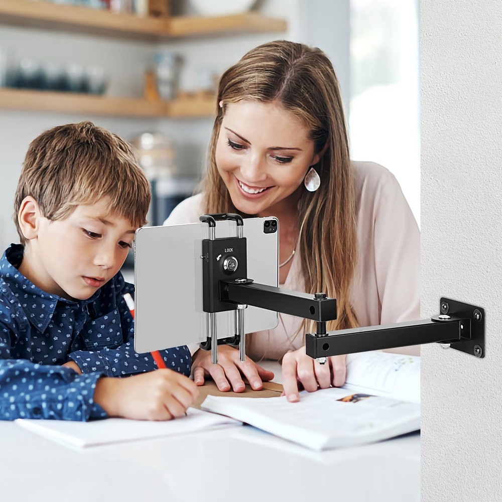 Tablet Wall Mount Bracket for 713 inch Tablets, AntiTheft Adjustable Stand Ho...