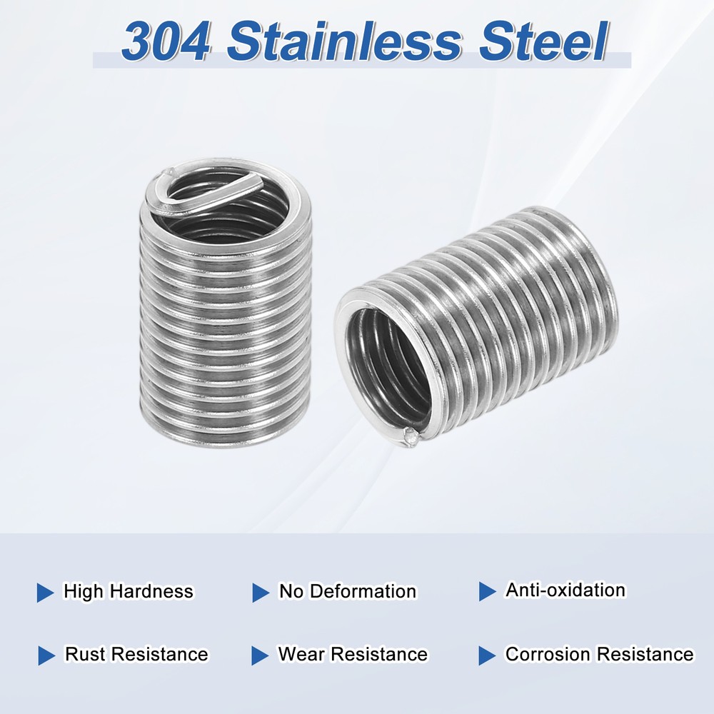 10pcs Wire Thread Inserts 7/16-14 UNC 2.5D 27.8mm Helical Threaded Sleeve
