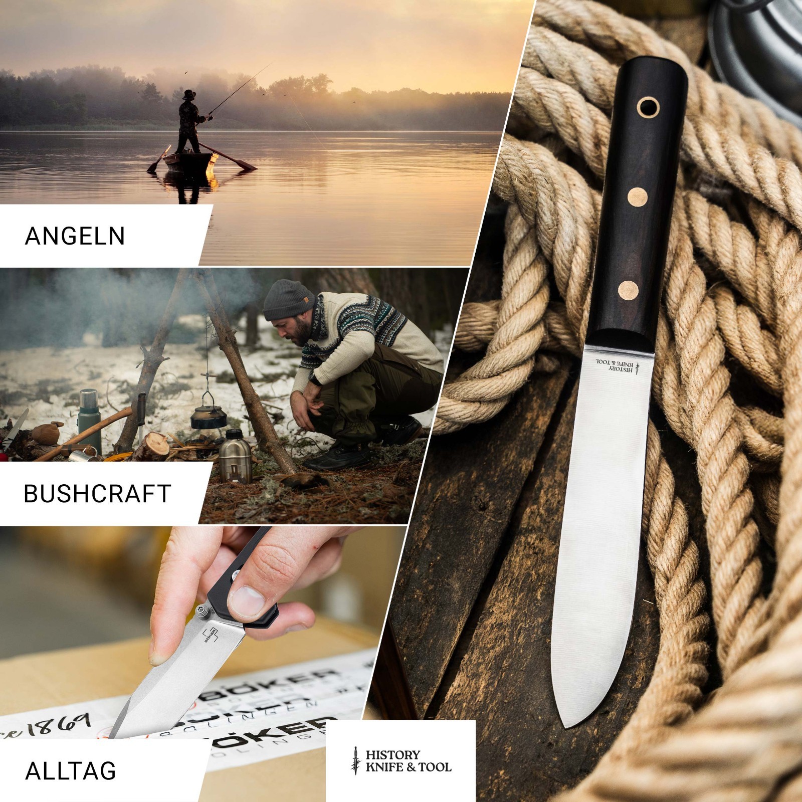 History Knife & Tool Sailor´s Knife 5.28" Fixed Blade 4116 Full-Tang - 02HY005