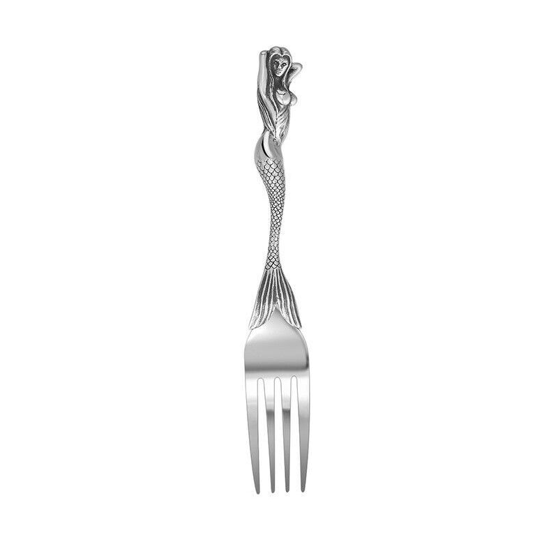 Stainless Mermaid Angel Skull Skeleton Spoon Fork Dinnerware Set Tableware Gift