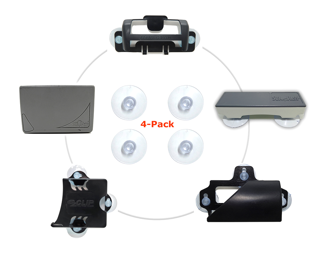 4-Pack Car Windshield Suction Cups Replacement for Florida SunPass Transponder