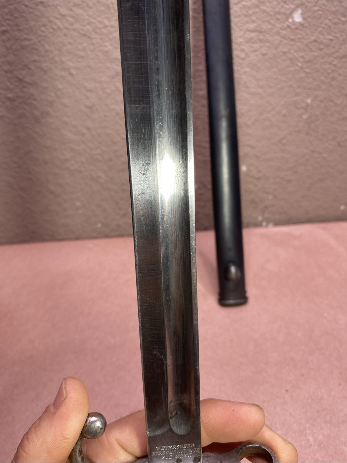 Weyersberg KirschBaum & Co Solingen Modelo Argentino 1891 Bayonet w/Scabbard