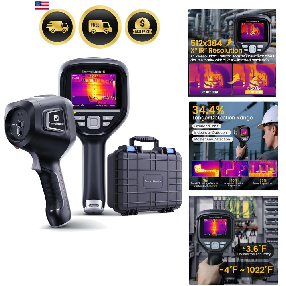 Handheld Thermal Camera, 512×384 X³IR Resolution, Thermal Imaging Camera with...