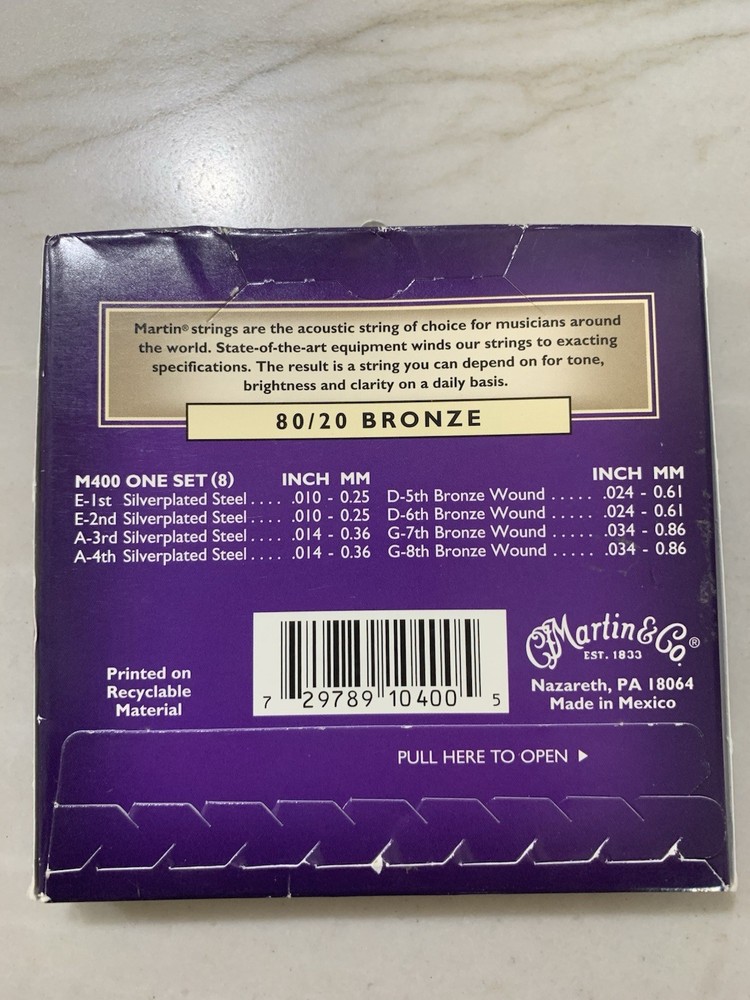 Martin M400 Mandolin Strings, Light (10-34)