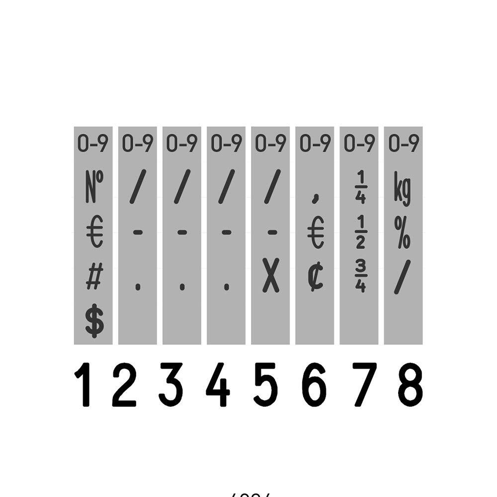 Professional Self-Inking Numberer Eight Bands/Digits Size 2 Black