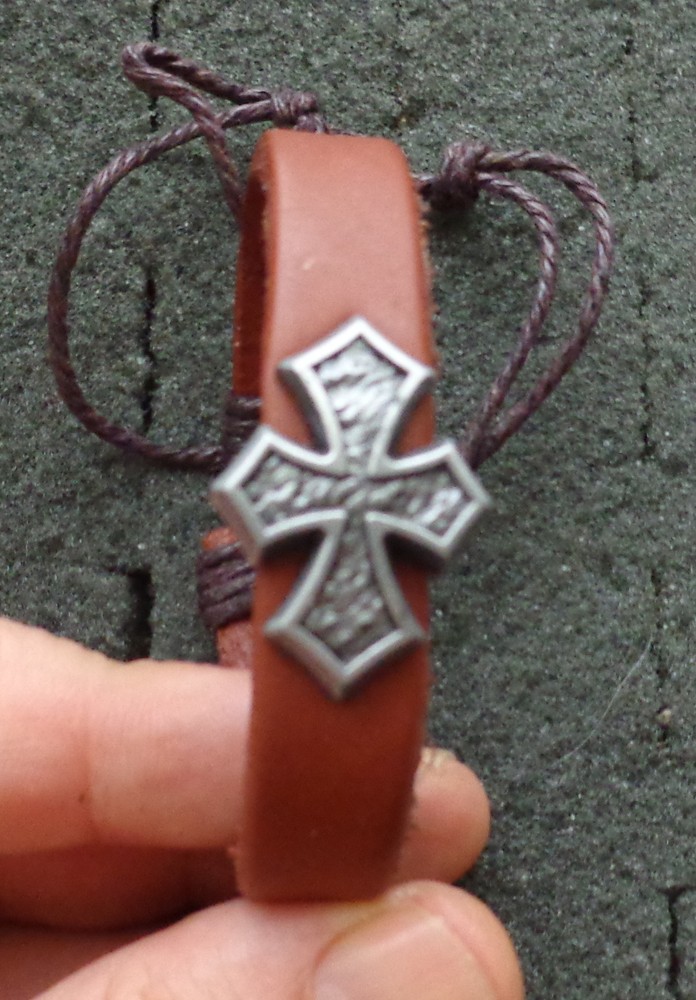 men bracelet cross leather   #6
