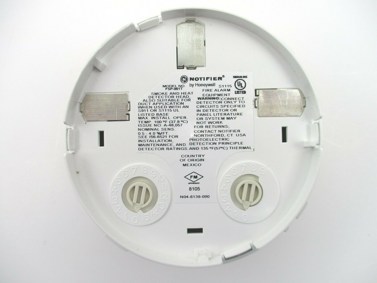 (NEW) NOTIFIER FSP-951T LOW-PROFILE INTELLIGENT PHOTOELECTRIC SENSOR, FLASHSCAN