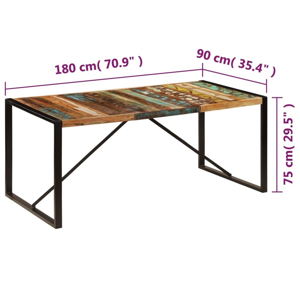 Dining Table Kitchen Table Dining Room Dinner Table Solid Reclaimed Wood vidaXL