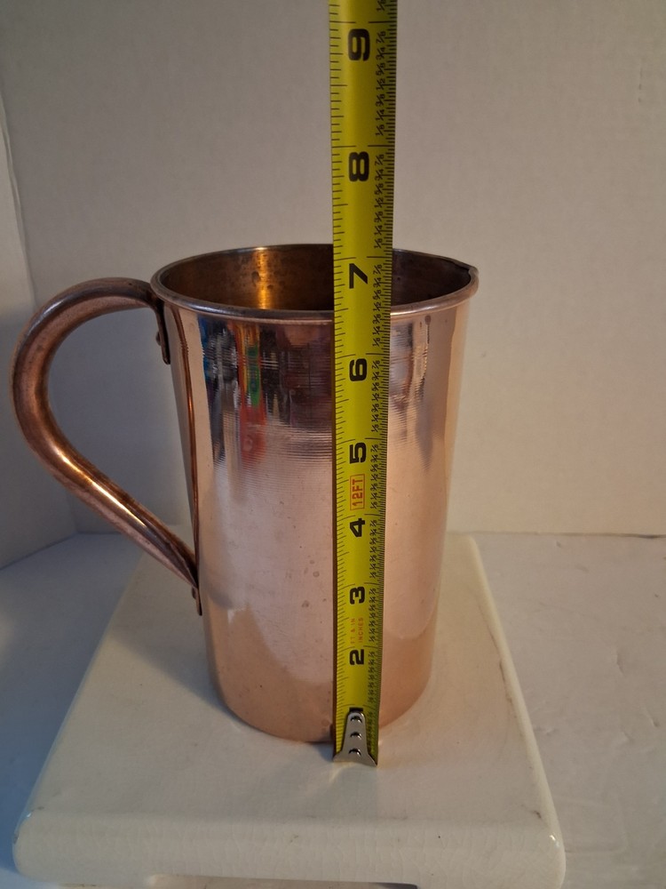 Copper Water Pitcher/Floral Vase; Pretty! EUC!