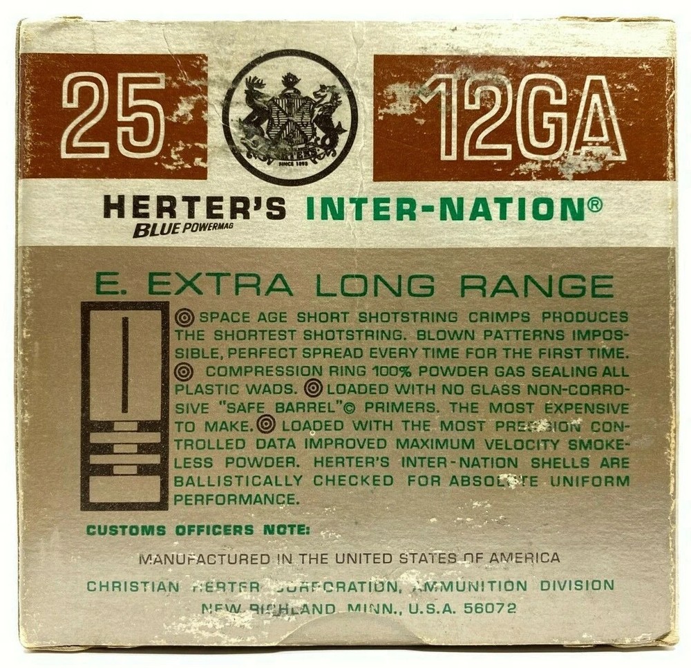 EMPTY Inter-Nation Blue Powermag 12 Ga Extra Long Range Box NO AMMO
