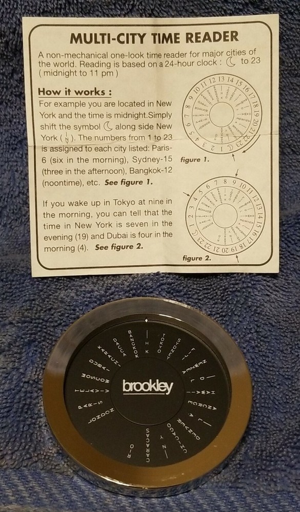 BROOKLEY Multi-City Time Reader Silver With Black Case