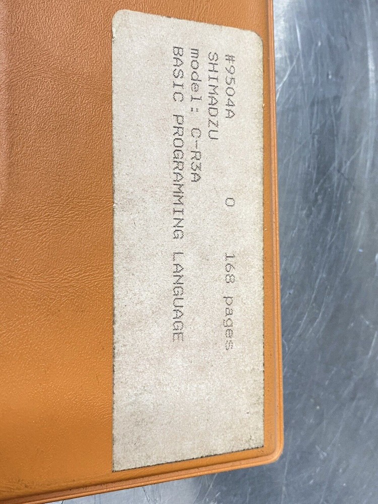 Shimadzu C-R3A Basic Programming Language - Users Guide / Instruction Manual