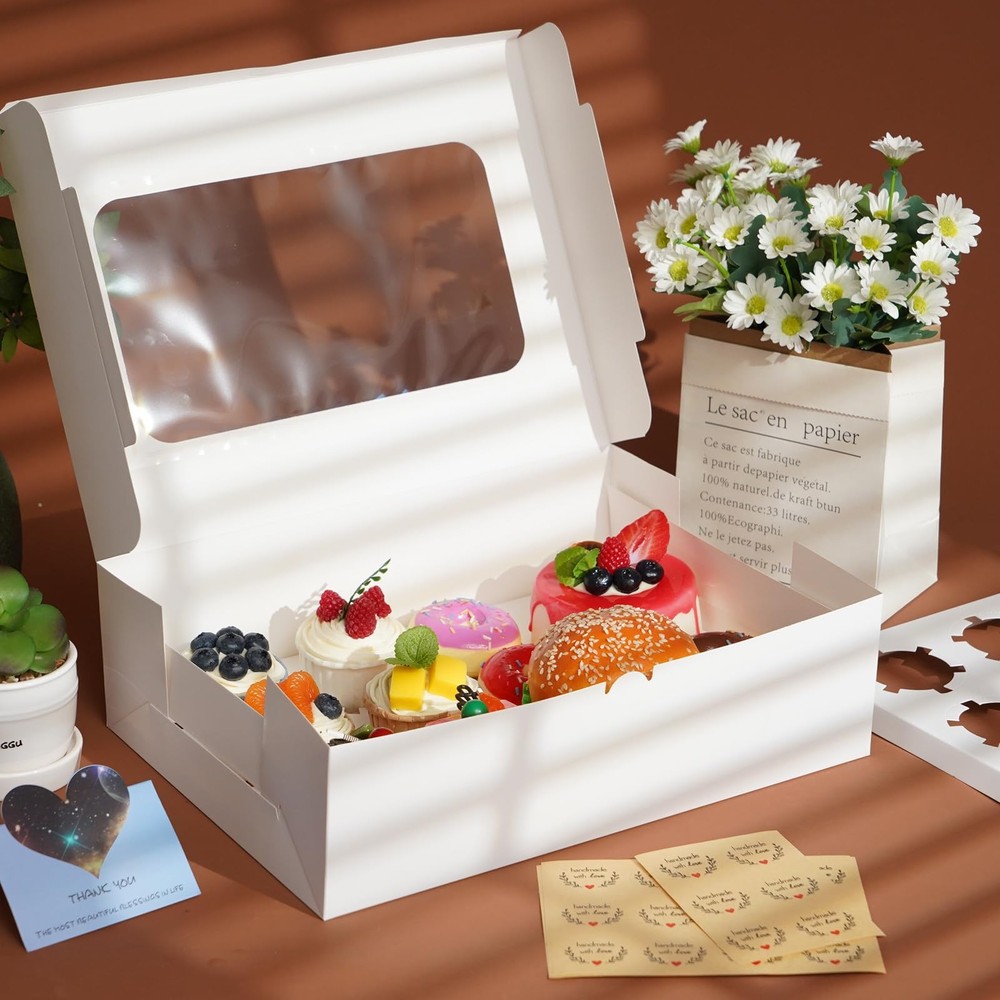 Yeplan 20 Packs Cupcake Boxes,12 Count Boxes with 12 Counts-20