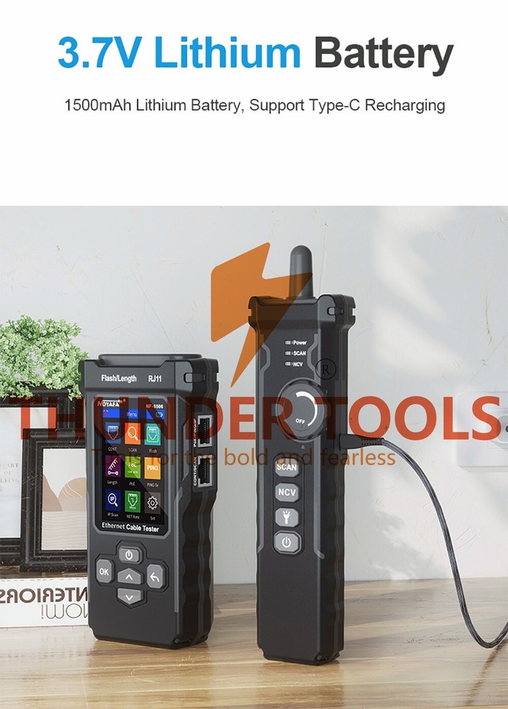 Thunder Tools NOYAFA NF-8506 LCD Digital Network Cable Tester Rechargeable
