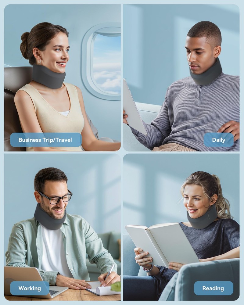 Memory Foam Neck Brace For Sleeping, For Neck Support Soft Cervical CollarGra...