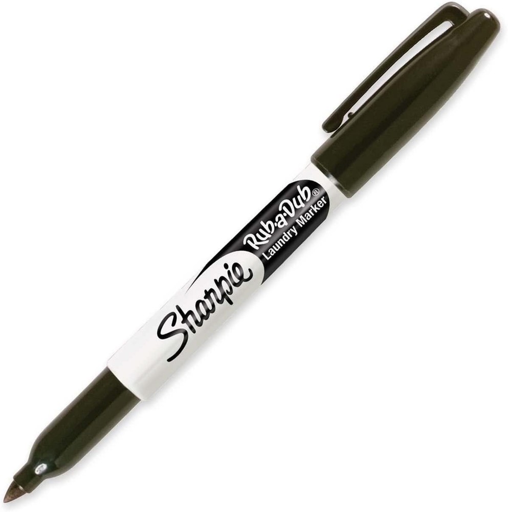 "Sharpie Rub-a-Dub Permanent Marker, Fine Point, Black Ink, 1-Count"