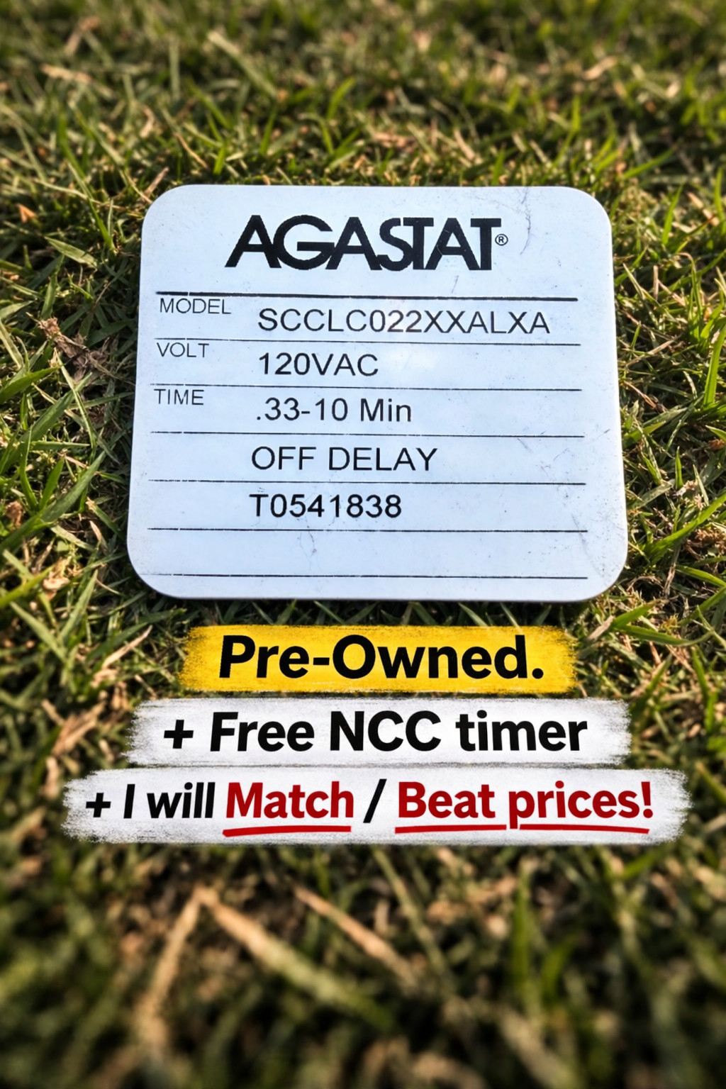 Agastat SCCLC022XXALXA Relay .33-10min Off Delay + Free NCC Timer Used