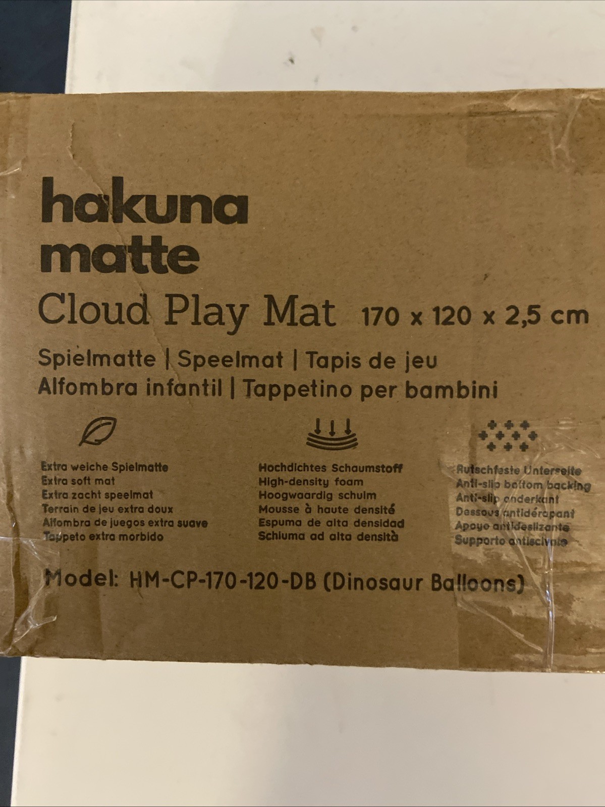 Hakuna Matte Cloud Play Mat for Floor 47" x 67" Dinosaur Balloons