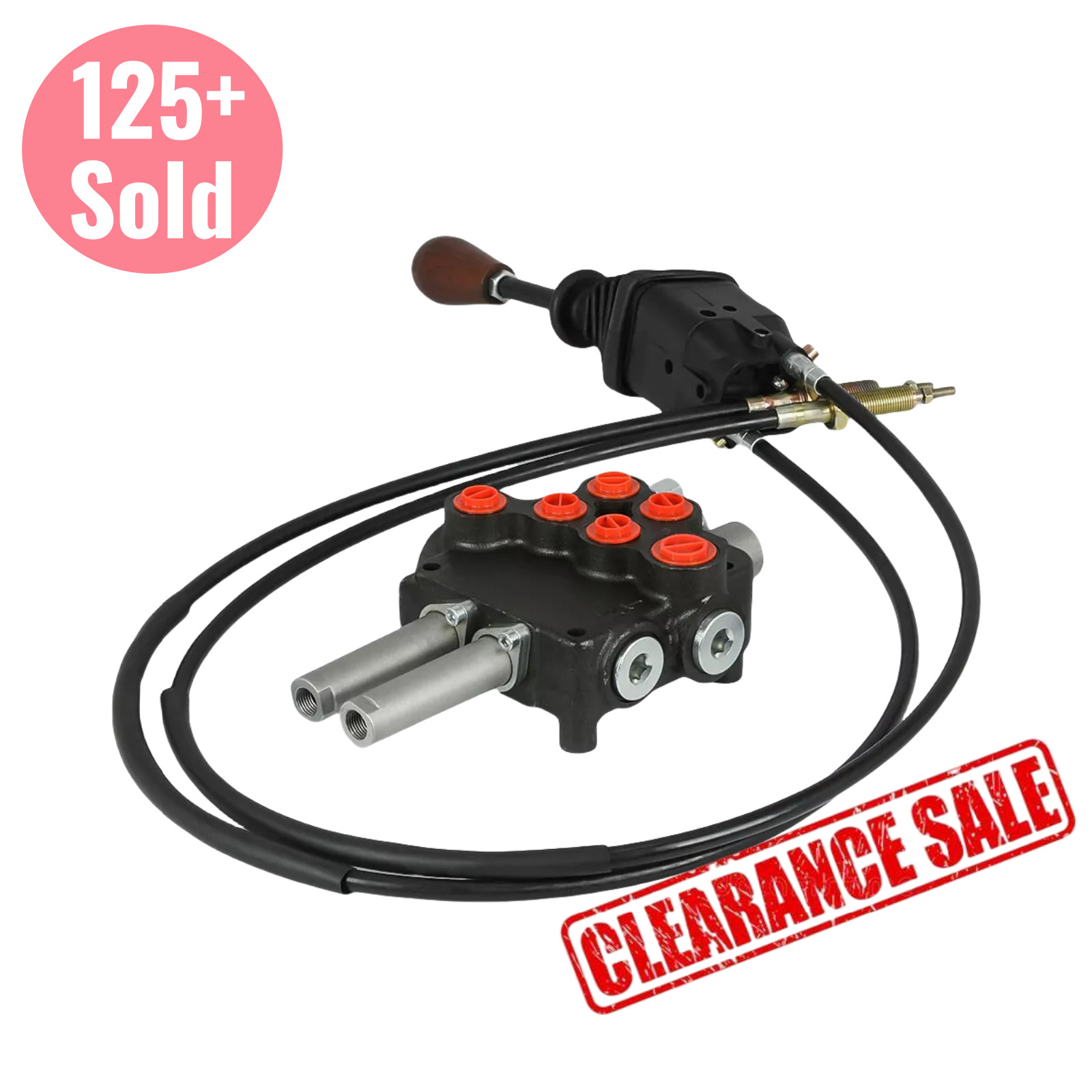 P80 Remote Control Valve Kit: 2 Spool Valve 21GPM + Joystick + Cables 25MPa