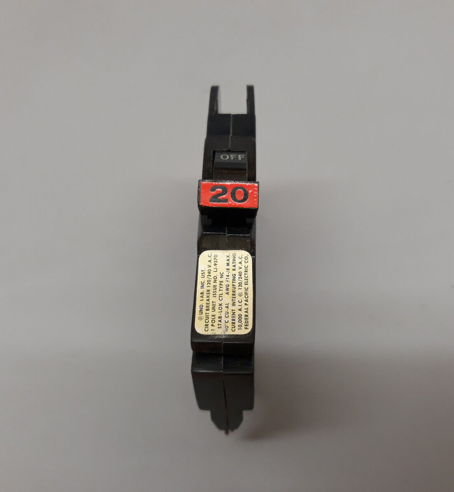 FEDERAL PACIFIC 20 AMP SINGLE POLE BREAKER STAB LOK THIN