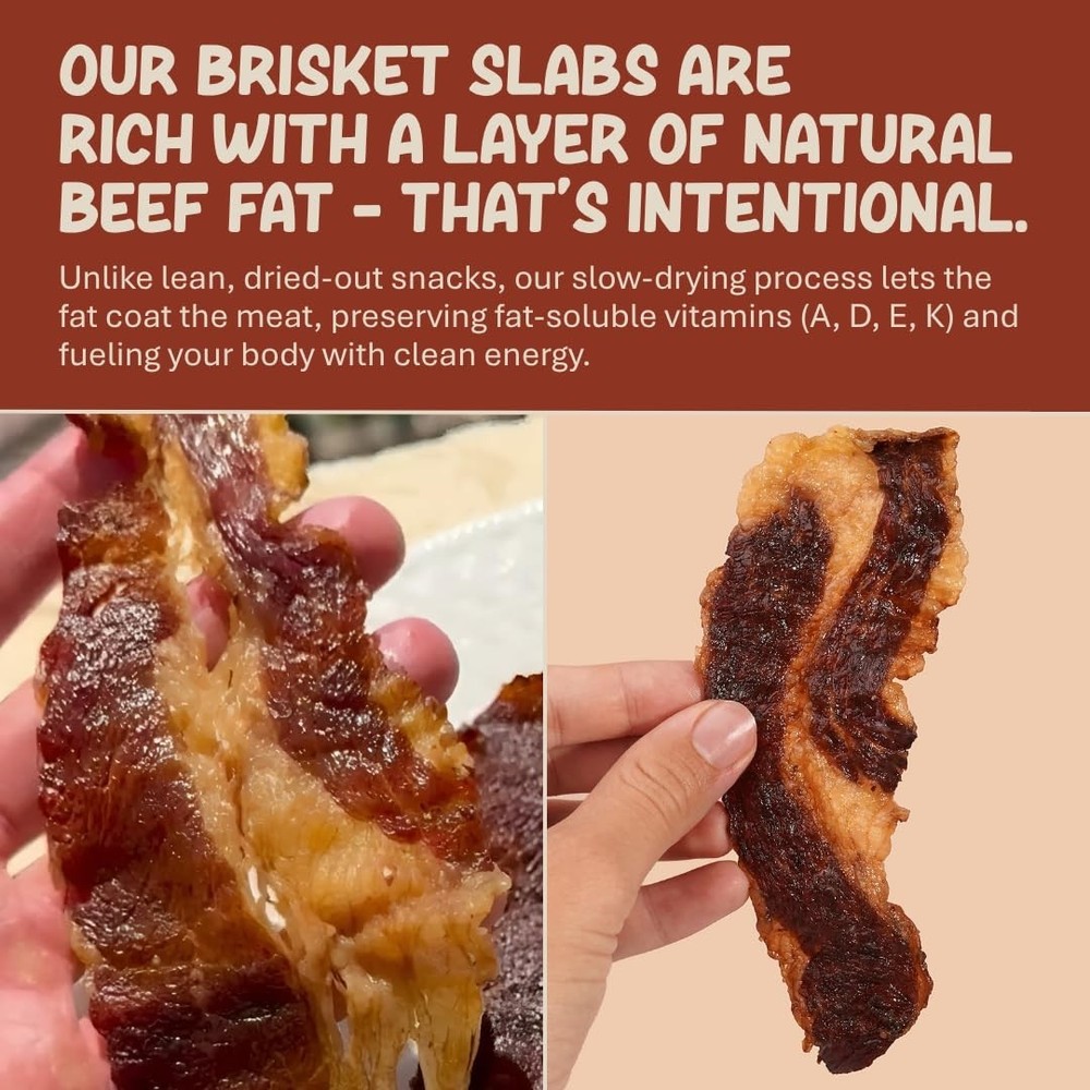 Grass-Fed Beef Brisket Slabs - High-Protein Snack