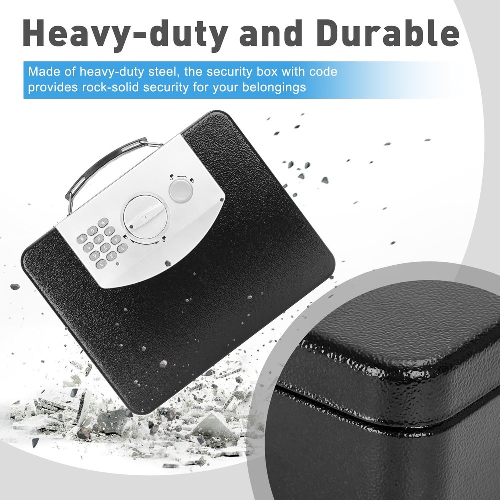KYODOLED Safe Box with Digital Keypad Lock, Lock Box with Code for Personal I...