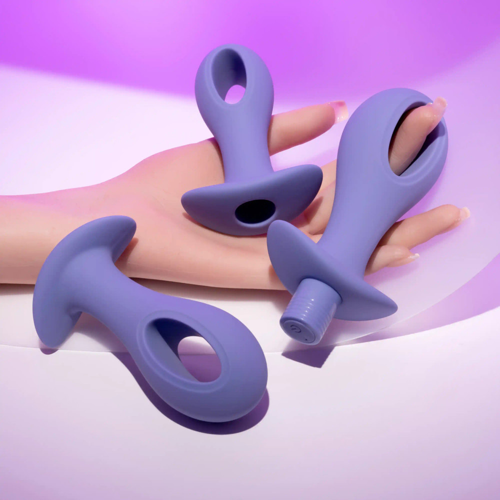 Hollow-center Silicone Anal Plug Buttplug Set Rechargeable Multi-speed Probe