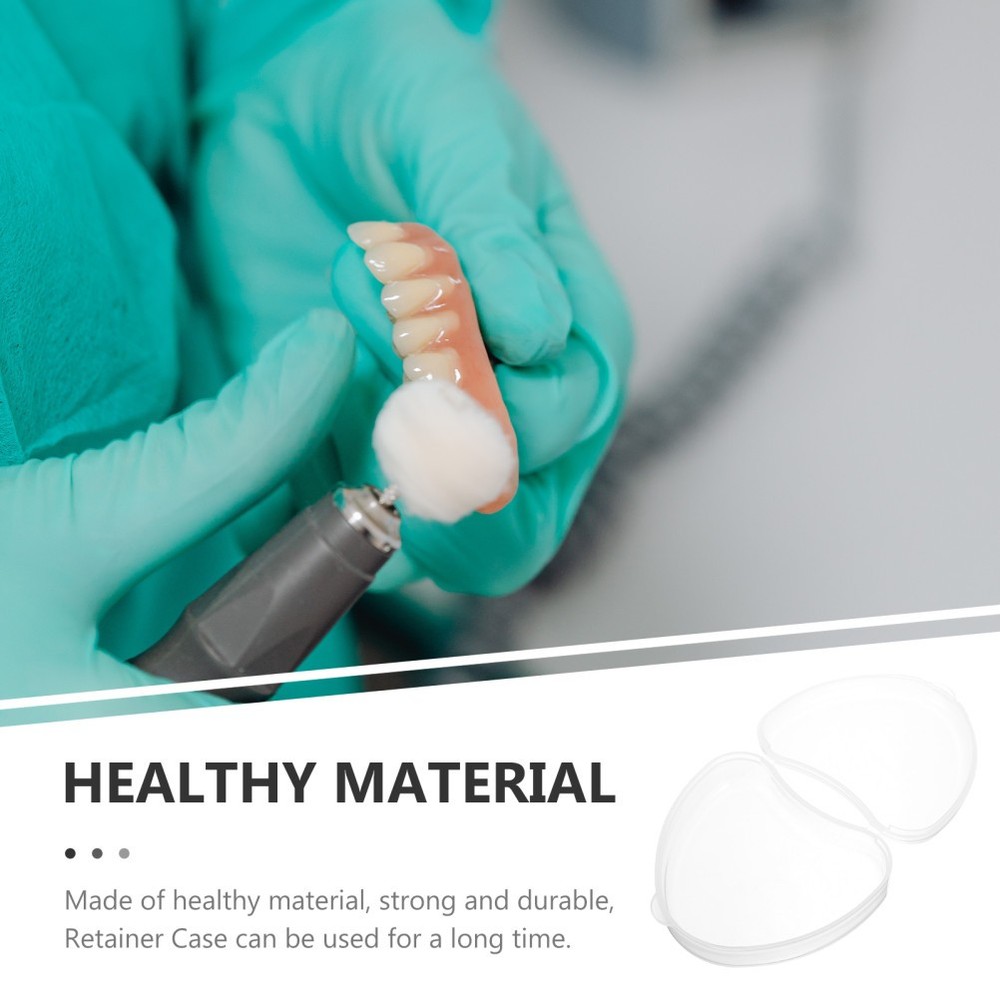 2 Pcs False Teeth Denture Case Holders Retainer Case​ Portable Container