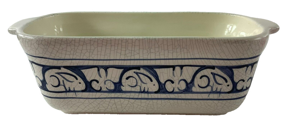 Dedham Pottery Bunny Rabbit Ceramic Loaf Pan