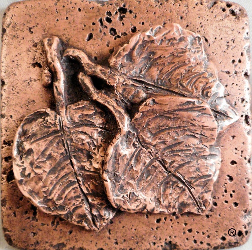 Copper 4"x4" Leaf #3 Wall Tile