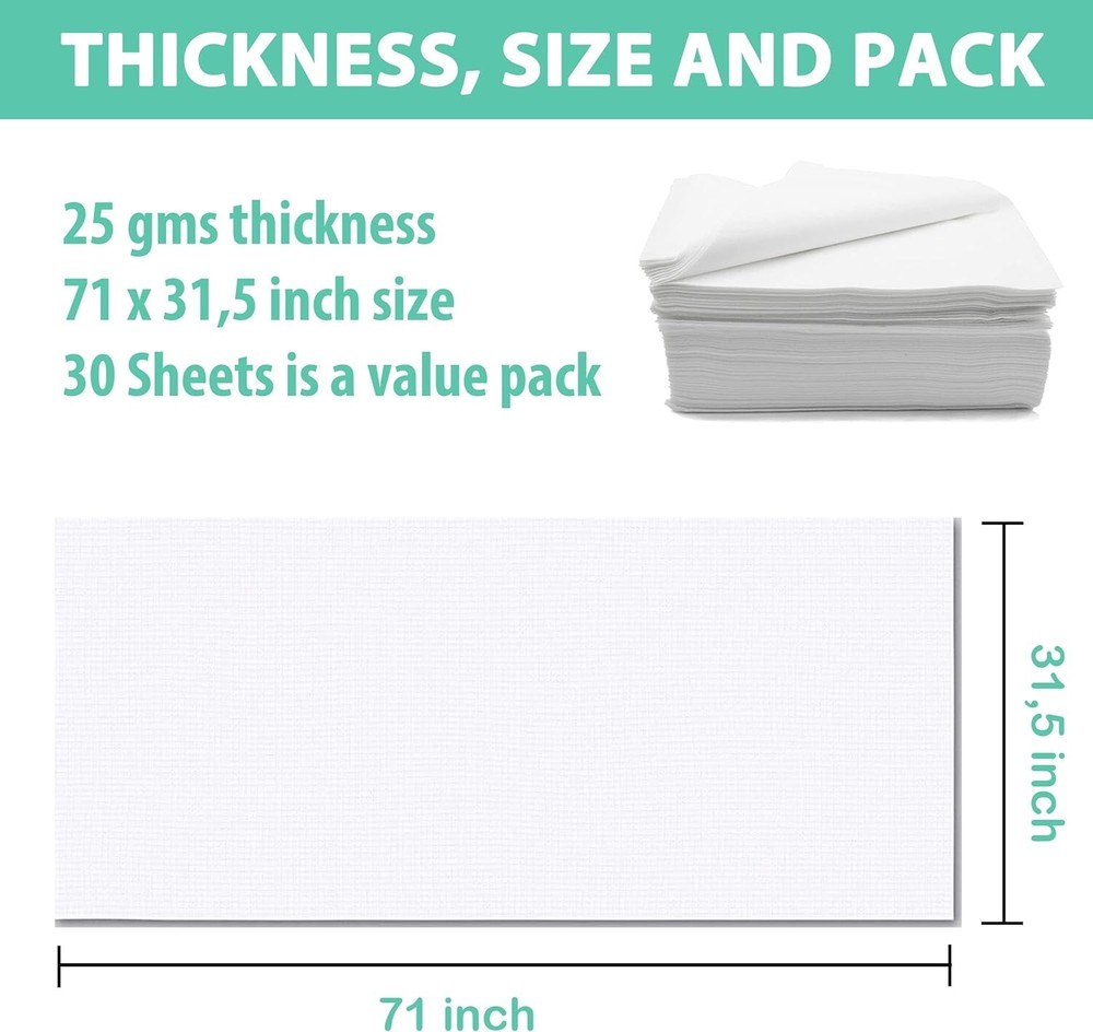 CAPRIER Disposable Bed Sheets 30PCS Massage Table Sheets, Disposable Bed Sheets