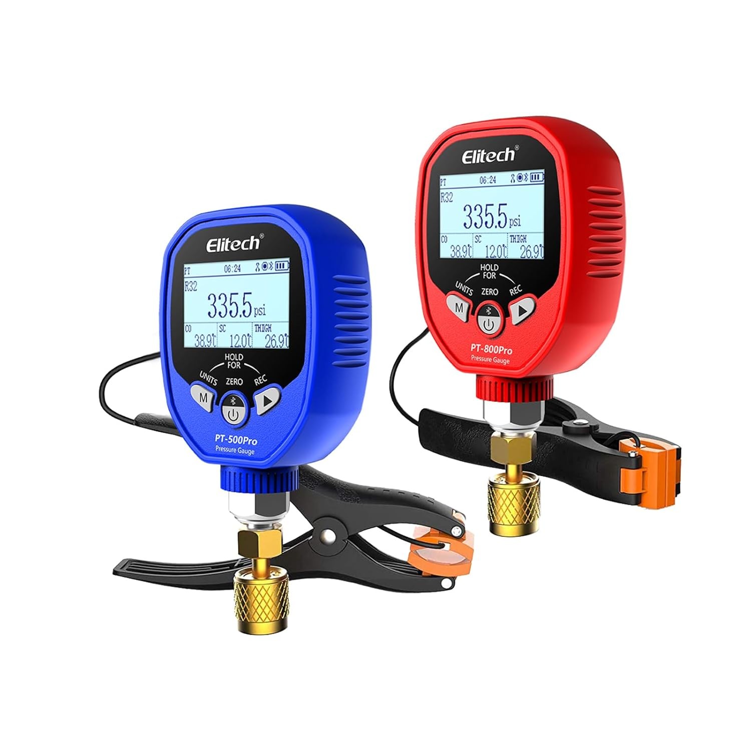 Elitech Wireless Digital Manifold Gauge HVAC Pressure Gauge Set PT-500&PT-800Pro