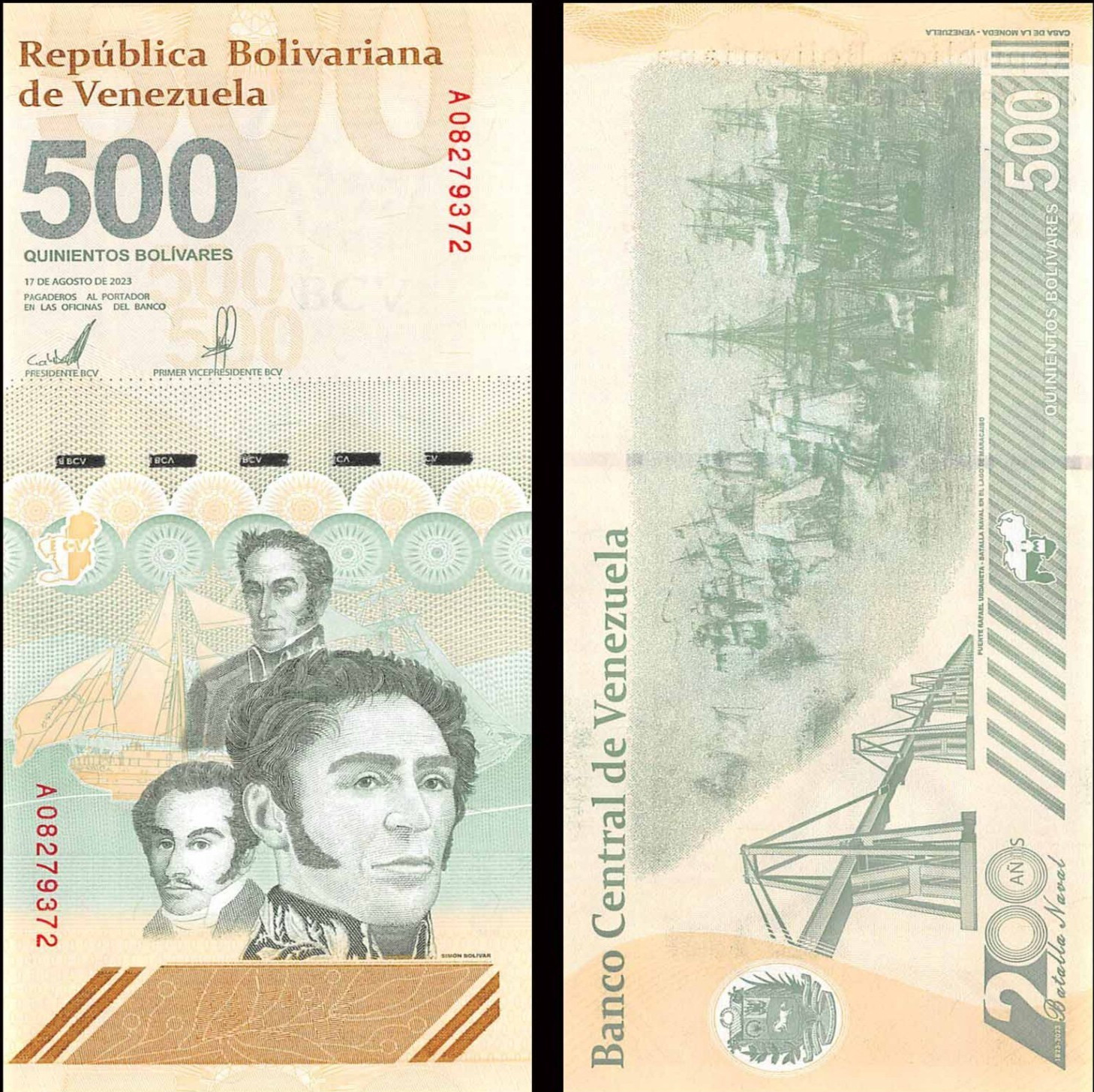 10 X VENEZUELA 500 DIGITALES 2023 UNC 500 Million Bolivar SOBERANO