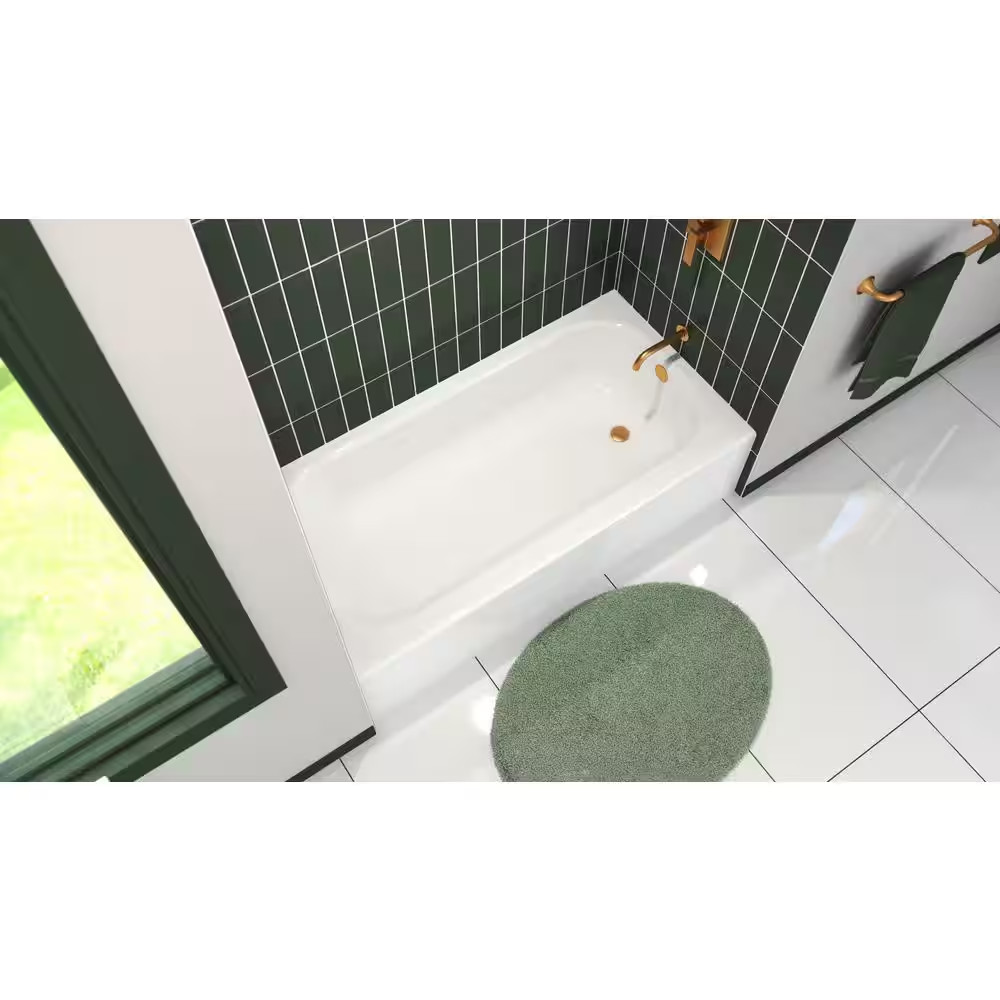 Bootz Aloha 60x30 Alcove Soaking Bathtub Right Drain White Steel Tub 011-3364