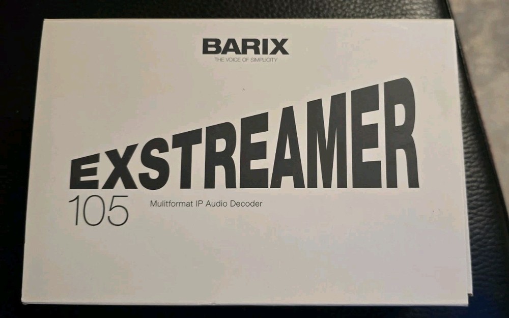New Barix Exstreamer 105: Multiformat IP Audio Decoder. AAC+capable.PN:2011.9110
