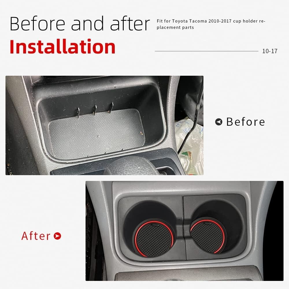 AOTEMILK Cup Holder Inserts Replacement for Toyota Tacoma 2005-2017 Accessories