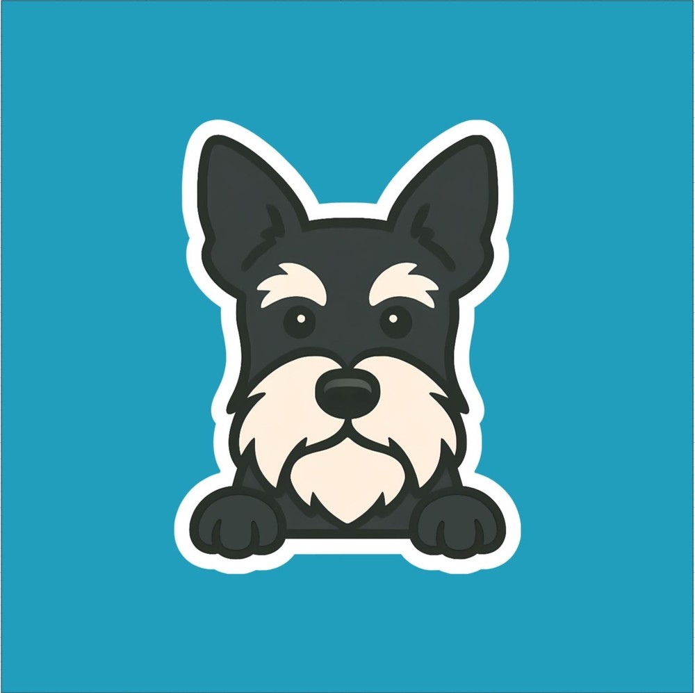 Schnauzer Peeking Sticker