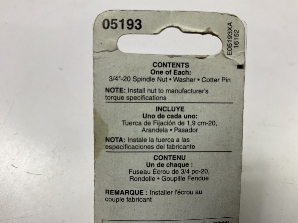 Dorman 05193 Front Spindle Lock Nut Kit