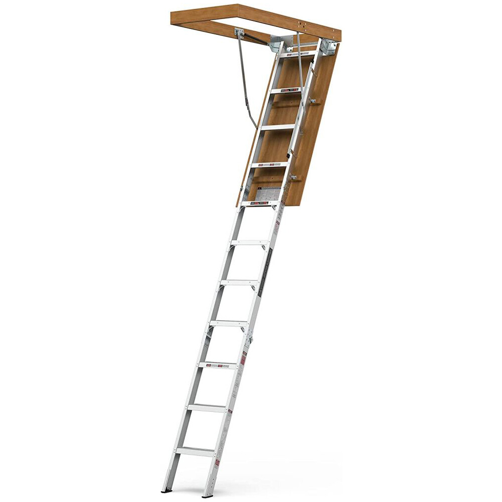 Portable Retractable Aluminum Attic Ladder 7'8"-10'3" Height Folding Loft Stairs