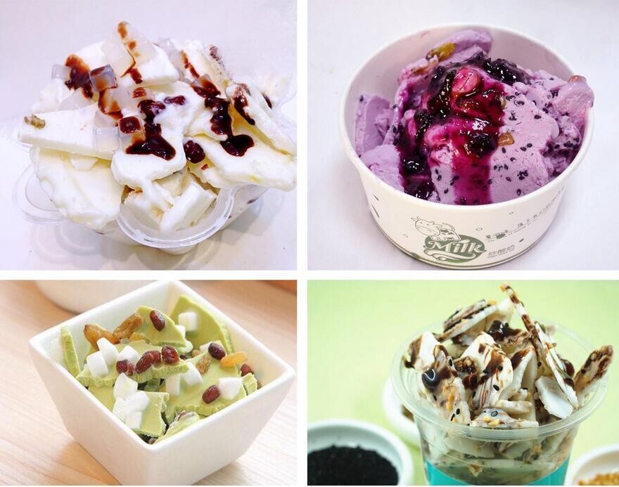 Commercial 17.7“x17.7" 110V Square Double Pans Fried Ice Cream Machine