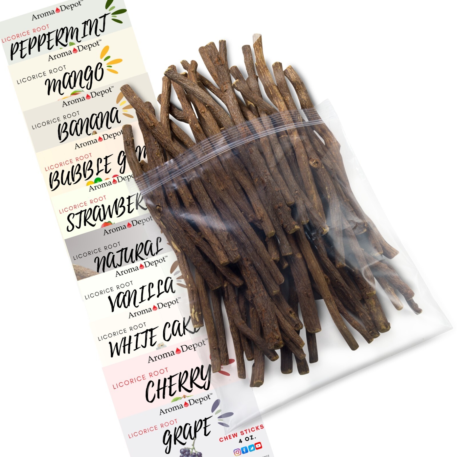 Licorice Root Chew Sticks Bulk 100% Pure Natural Flavored Glycyrrhiza Glabra