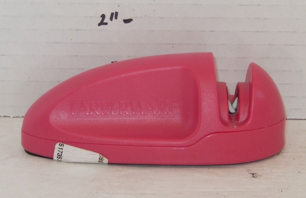pink Farberware EdgeLogix Ceramic Knife Scissor Sharpener