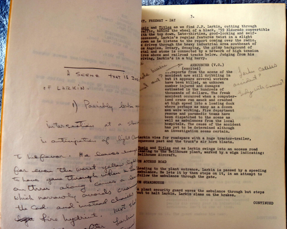 1981 " Larkin" Original Script Screenplay Second Draft