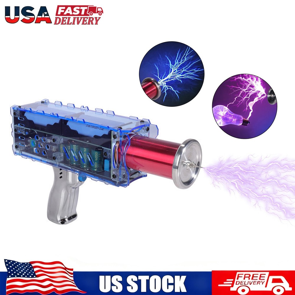 Handheld Tesla Coil Gun Arc Generator Trigger Mode Artificial Lightning DIY New