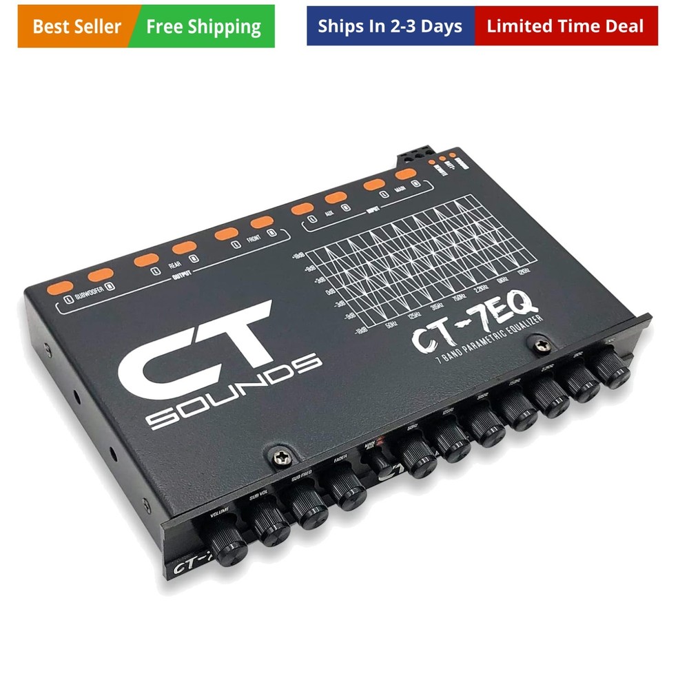 7 Band 1/2 Din Parametric Car Audio Equalizer