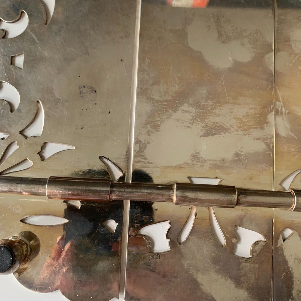 VINTAGE IFS LTD 40 SILVER PLATED TRIVET EXPANDABLE z