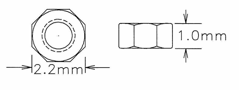 SM421 Hex Nuts; 1.4mm Thread NS 100 count