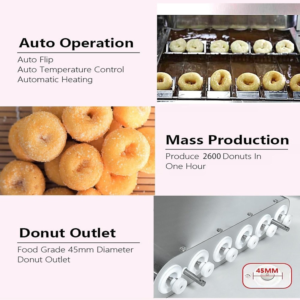 90% New Commercial 6 Rows Doughnut Maker, Donut Machine, Donuts Frying Machine