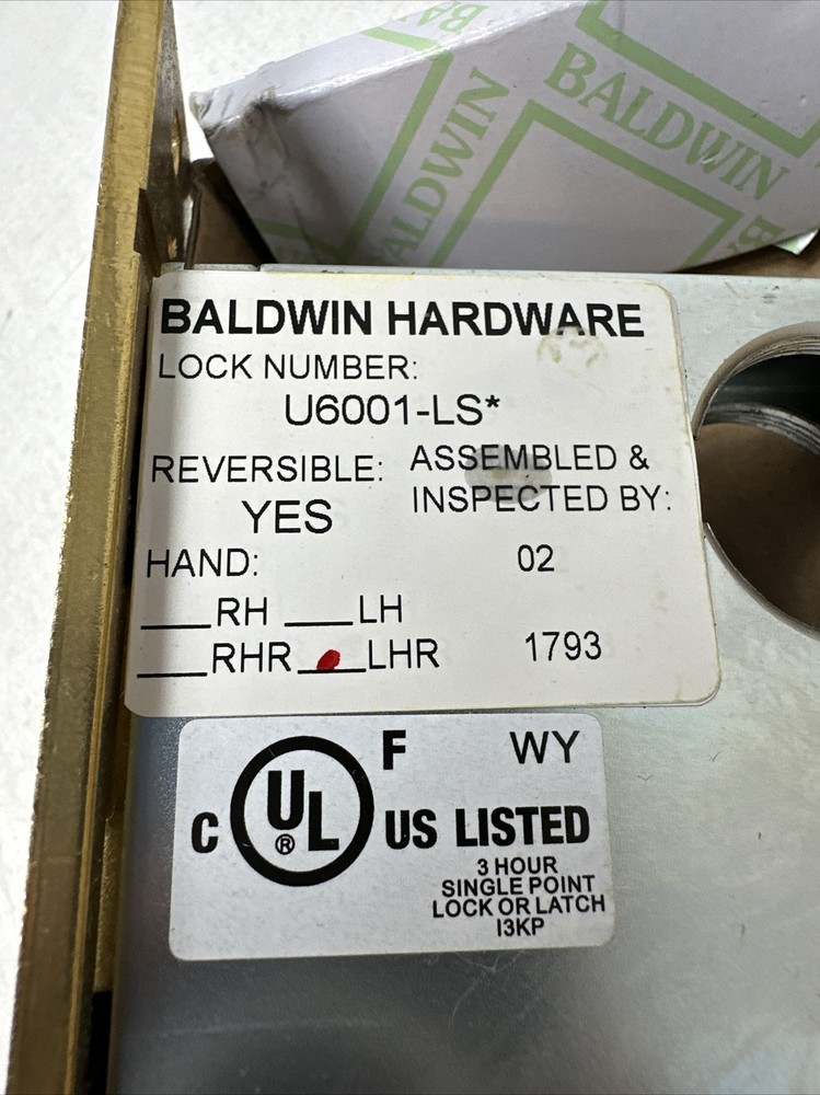 Baldwin 6001.190.LRLS Mortis Lock Lever, 2 3/4 Backset