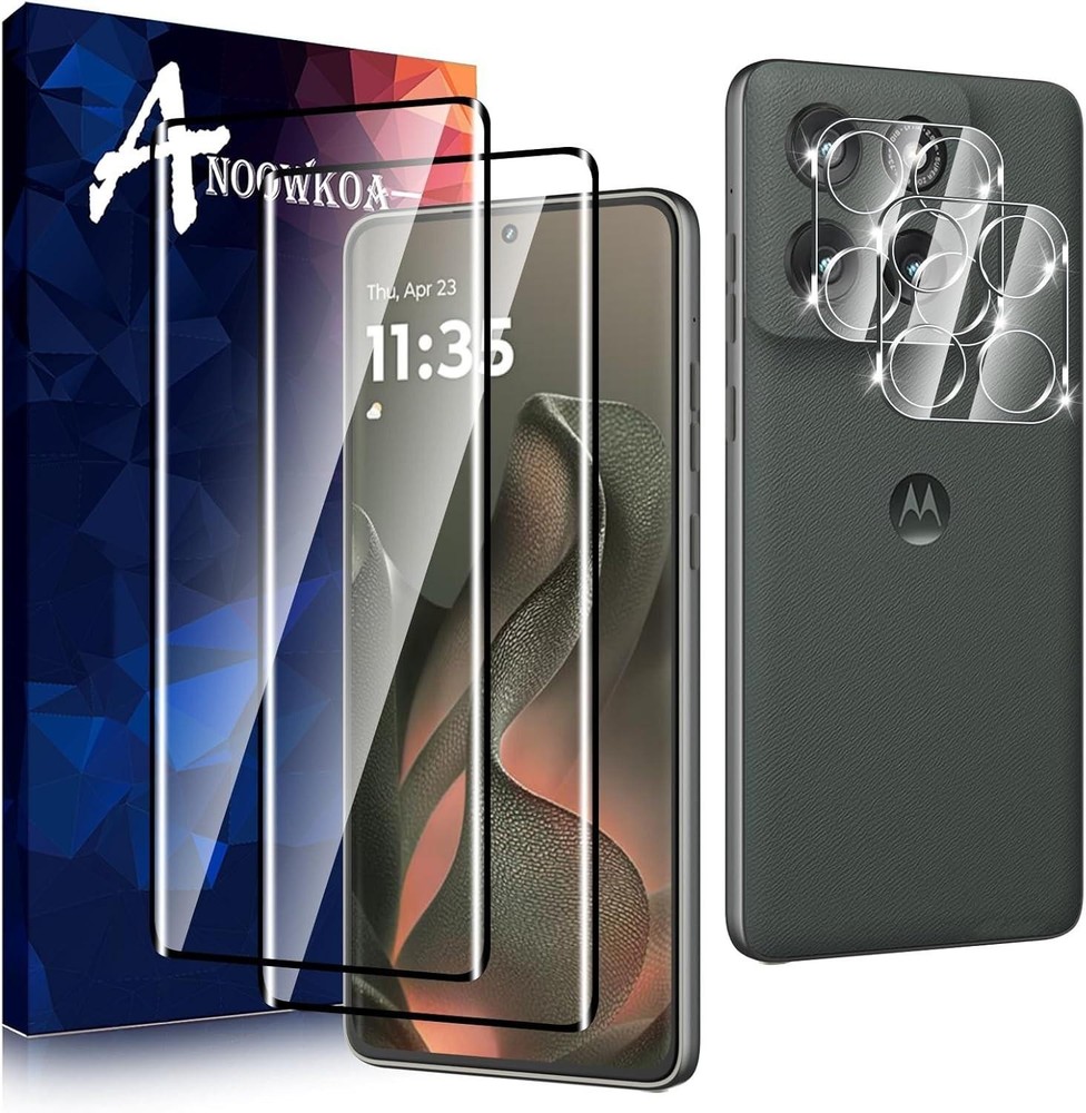 2 Pack Designed for Motorola Edge 2025 3d Screen Protector + [2 Pack] Moto Edge